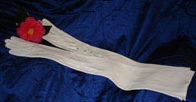 White ladies' debutante gloves.
